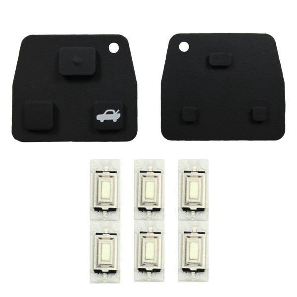 2X Auto SchlüSsel Tastenfeld + 6Xtaster Passend FüR Toyota Avensis Corolla Yaris-image