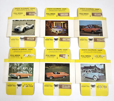 Vintage Full Speed Virginia Cigarette Cards – 6x Car Series