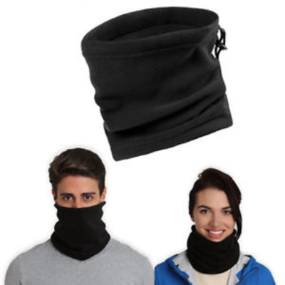 Polar Fleece Nackenwärmer Snood kuschelig bequem Pull On Unisex Multifunktional schwarz