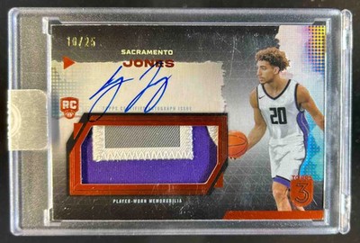 2023-24 Topps 3 Colby Jones Rookie Relics Auto Prime RC Patch Bronze #10/25