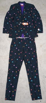 OppoSuits Pac-Man Suit Mens US36 Jacket Pants Retro Arcade Game Set NWT NEW