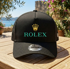 Rolex Embroidered Trucker Hat   Mesh Snapback Cap