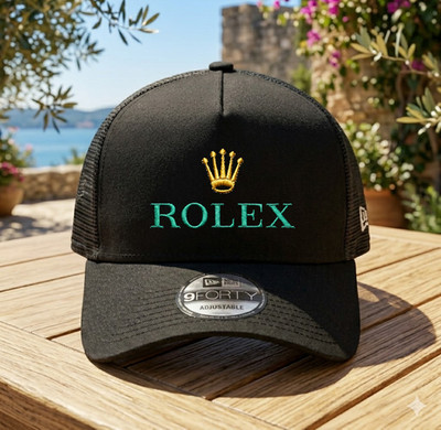 Rolex Embroidered Trucker Hat   Mesh Snapback Cap