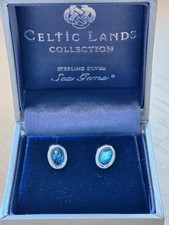  Sterling Silver "CELTIC LANDS" Earrings Studs By Sea Gems