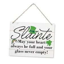 Slainte St. Patrick's Day Wooden Plaque, Irish Blessing Wall Decor, May Your