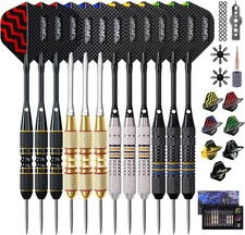Turnart Darts Metal Tip Set - Steel Tip Darts Darts Set Professional Metal Darts