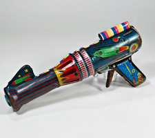 Space Rescue Tin Toy Ray Gun Pistol Japan Style by Vintage Greek  Lyra Toys