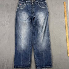 Vintage Y2K Southpole 3180 Jeans Mens Size 36 Wide Leg Red Tab Baggy Dark Wash