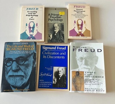 6 Vintage Sigmund Freud Books Psychology Set Civilization Case Histories Bio Etc