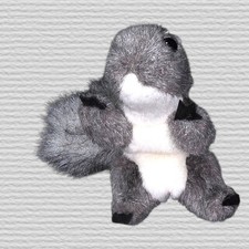 Folkmanis Mini Gray Squirrel Finger Puppet Plush Toy 4.5" Bushy Tail
