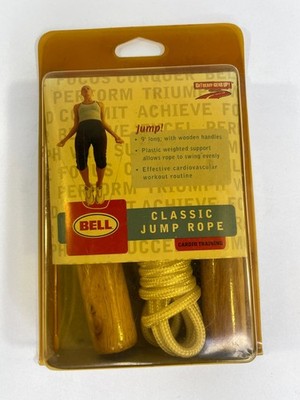 NIB Vintage Bell Classic 9' Jump Rope Wooden Handles Cardio Training
