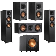 Klipsch 2x R-625FA 5.1 Home Theater Pack, Black w/2x Bookshelf, 1 Center, 1 Sub