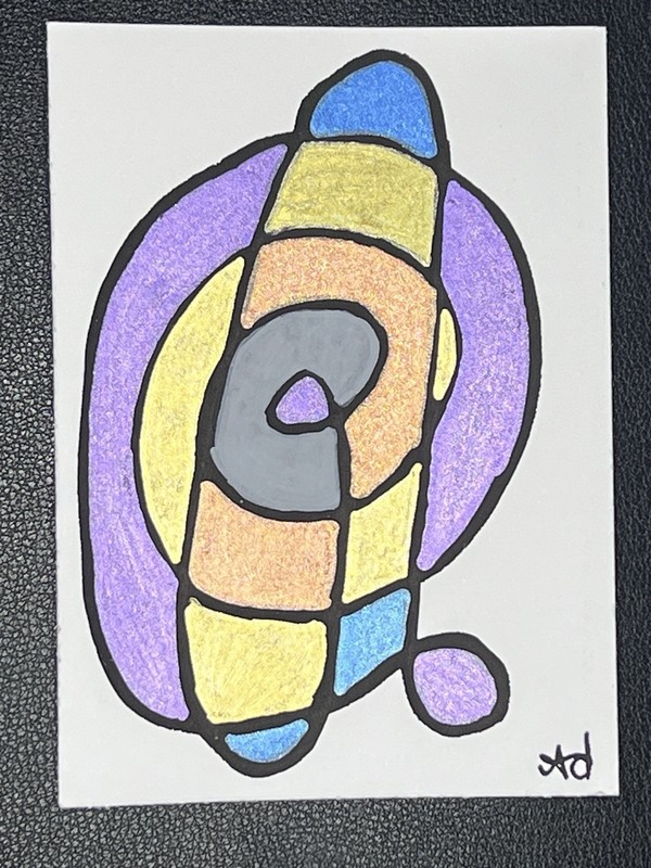 ACEO Art Card Original Acrylic Abstract 2.5in x 3.5in foreverlovedlex Target Pra
