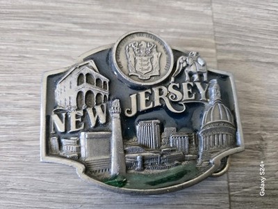 NEW JERSEY 1990 SISKIYOU BELT BUCKLE 1987  3D  Made USA 