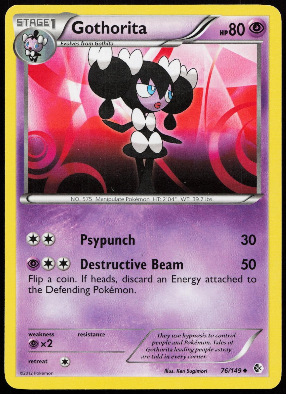 Gothorita 76/149 Uncommon Boundaries Crossed Pokemon Lightly Played
