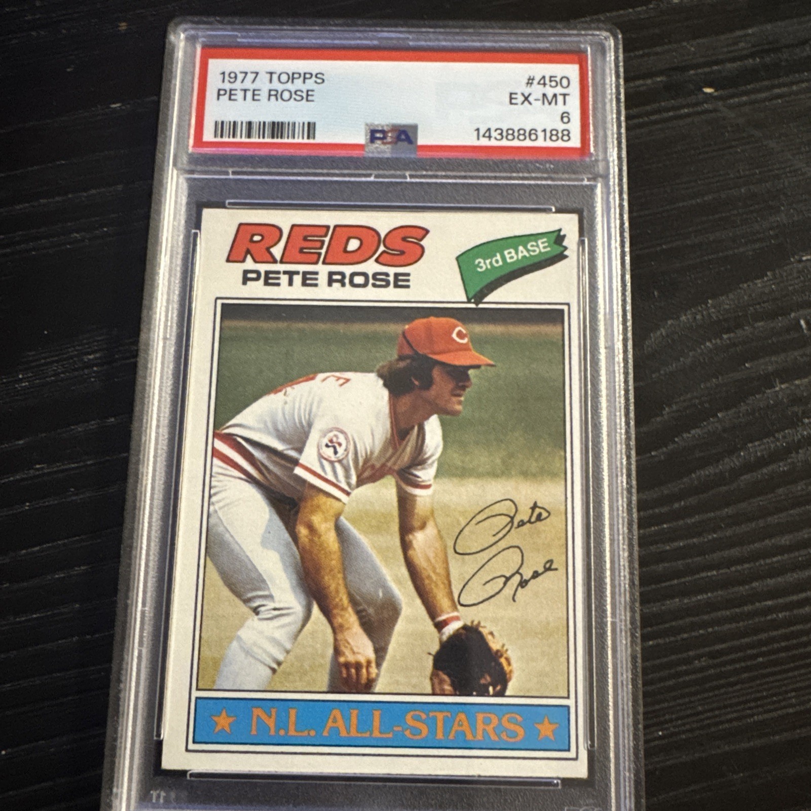 Pete Rose 1977 Topps NL All Stars #450 PSA 6 EX-MT Cincinnati Reds MVP All Star