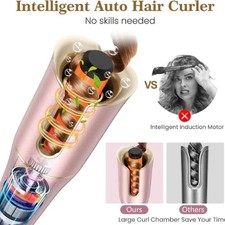Automatic Hair Curler 1" Rotating Barrel   LCD Display, 4 Heat Settings, 3 Timer