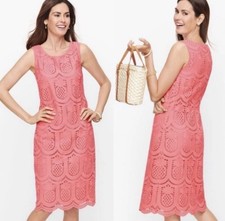Talbots Eyelet Pineapple Scoop Neck Dress Size 10P