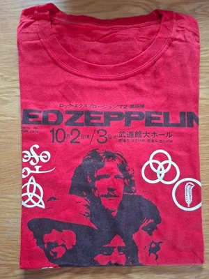 LED ZEPPELIN live JAPAN tee shirt manche courte rouge RED Taille L - Photo 1/2