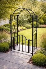 Metal Garden Arch and Gates Climbing Plant Support Rose Frame Archway Heavy Duty