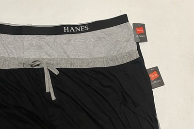 NWT Hanes Classics Cotton Blend Boxers Men's Plus Size 7X Lot Of 2 Black Gray