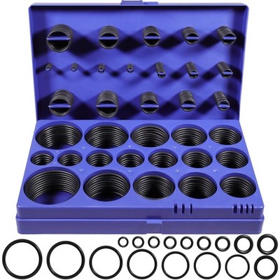 XBVV 407 Pcs Universal SAE O Ring Assortment Kit，32 Inch Sizes Standard Black 
