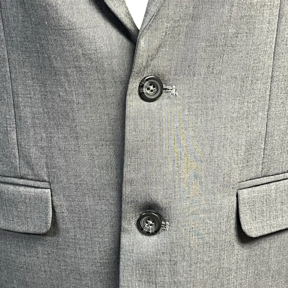 Blazer CHAPS Chicos 16R Gris Medio Pecho Único Clásico A Medida 2 Botones Foto 2 de 4