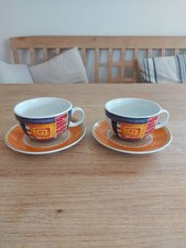 2 Cappuccino Tassen Schalen Mit Untertellern VIP Seltmann Weiden