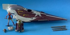 STAR WARS 2011 CLONE WARS AHSOKA TANO'S JEDI STARFIGHTER CON FIGURAS COMPLETAS