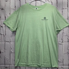 Simply Southern Shirt Womens Sz L Green Pink Short Sleeve Graphic Logo Preppy