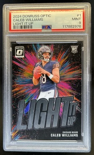 2024 Panini Donruss Optic Caleb Williams Light It Up RC Rookie #1 Bears PSA 9