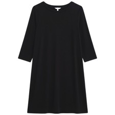 Time and Tru T-Shirt Dress Womens Medium 8-10 Black 3/4 Sleeve Knit Casual LBD