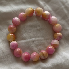 Perlenarmband rund  rosa/gelb