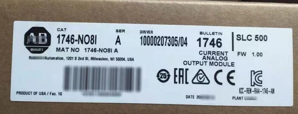 1746-NO8I/A New Sealed AB 1746 NO8I SLC 500 Analog Current Output Module US - Image 2 of 3