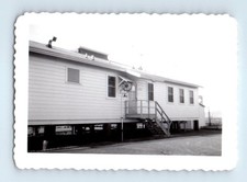 Old Vintage Photo BUILDING ARMY BARRACKS ORIGINAL SNAPSHOT PHOTOGRAPH PIC