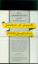 1937 Bus Transportation Supply Sources Detailed Specifications Directory 16 Page