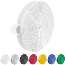 32FT Reusable Fastening Tape Cable Ties Double-Sided Hook-and-Loop Cable Mana...
