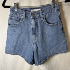 Levi  s High Waisted Mom Shorts Womens Size 25 Denim Blue Cotton Hemp Blend