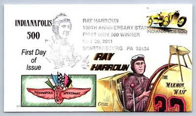 US FDC 2011 COLLINS HANDPAINTED INDY 500 FIRST DAY COVER
