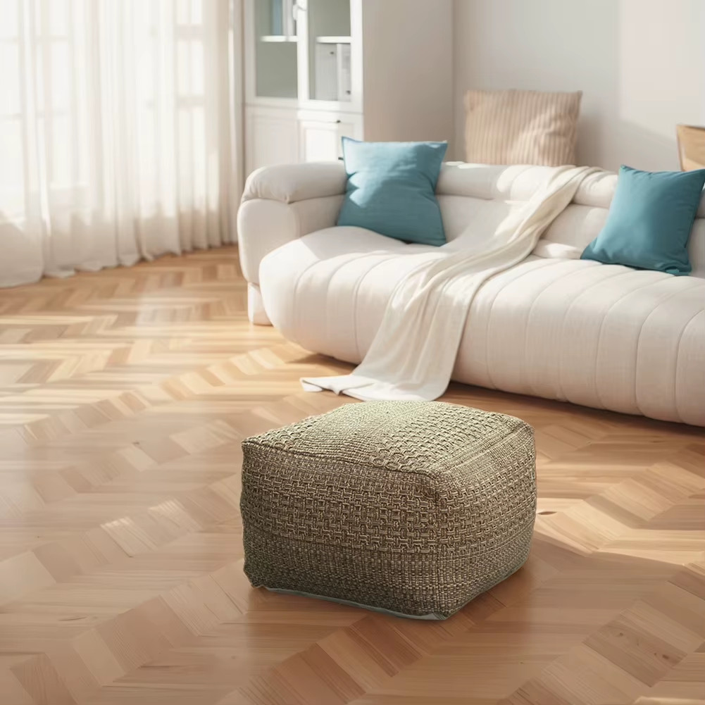 Ottoman Footstool Nordic Style Square Pouf Multifunctional Tatami Seats Cushion 