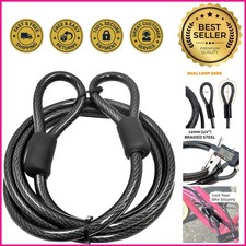 12mm 1/2 inch Heavy-Duty Security Cable, Vinyl Coated Braided Steel with Seal...