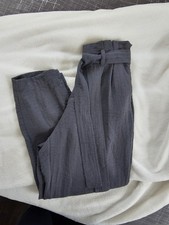 EUC A New Day Womens Paperbag Cropped Pants Grey S High Rise