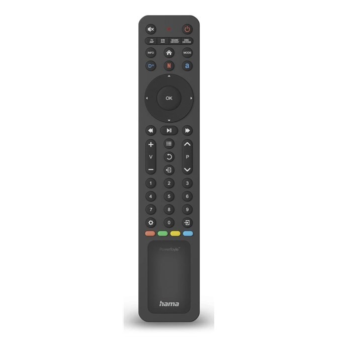 Hama Universal TV Remote Control IR Solar for 8 Devices Teachable App Buttons Bl