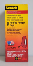3M Scotch Vinyl Electrical Tape 35 Red 3/4 in x 66 ft x .007 in, 10 Rolls, 10810