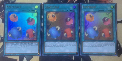 Yugioh: 3x Scapegoat - Ultra Rare 1st Edition Holo Playset *ICONIC GOAT CARD* NM