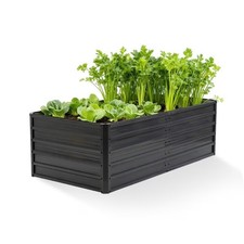 Metal Raised Garden Bed, 6x3x2ft Outdoor Planter Box, Gray