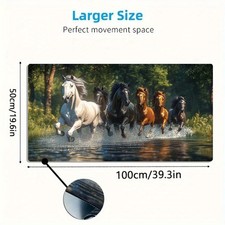 1pc Large-sized Esports Gaming Mouse Pad Featuring a Dynamic Pattern of Gallop