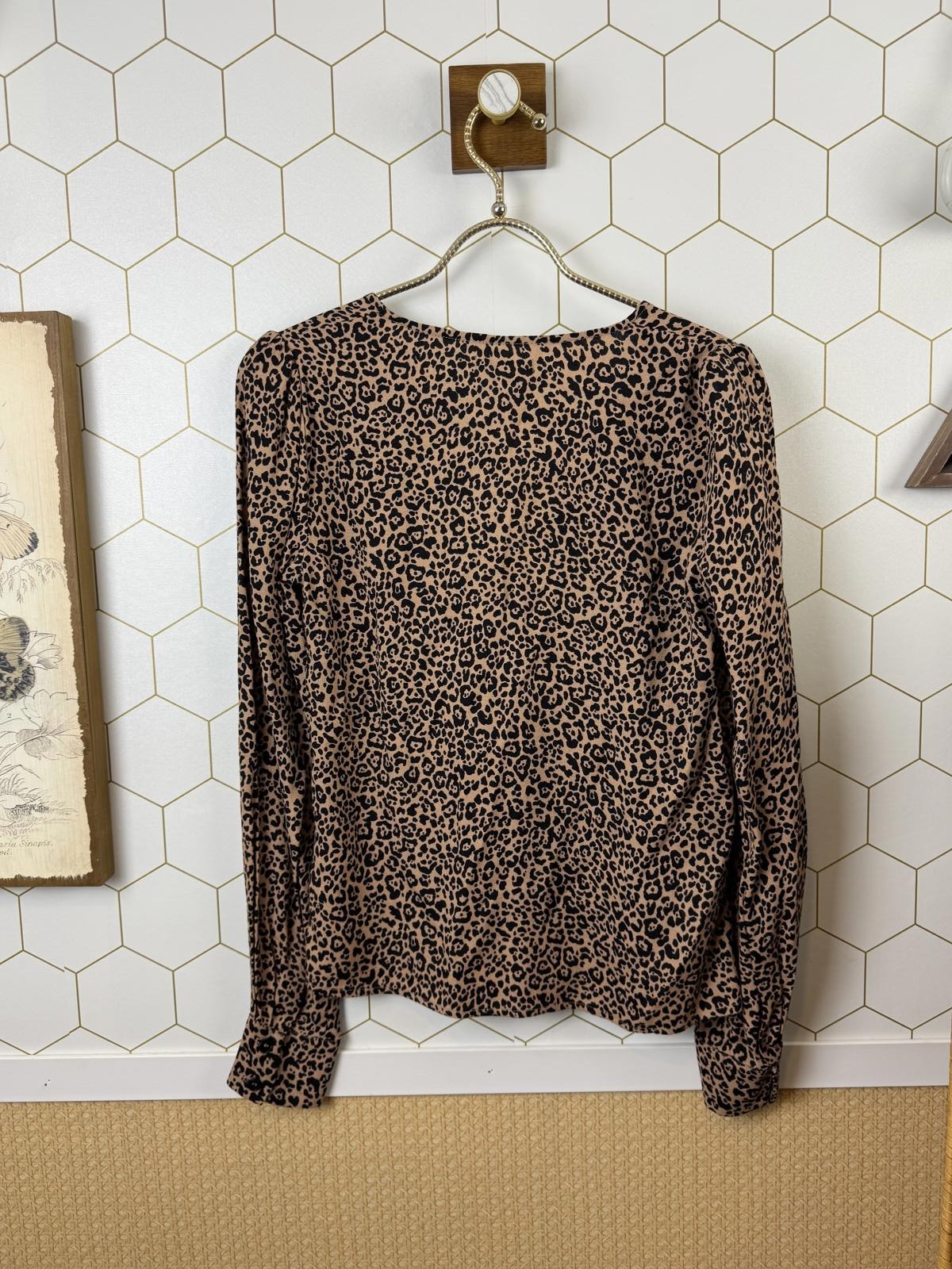 Reformation Black Patterned Button Down Annaliese… - image 4