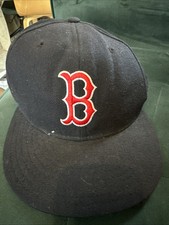 VTG Boston Red Sox Hat New Era Fitted 7 Embroidered Wool Made in USA 59Fifty
