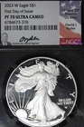 2023 W NGC PF70 ULTRA CAMEO AMERICAN SILVER EAGLE FIRST DAY OF ISSUE #B52754